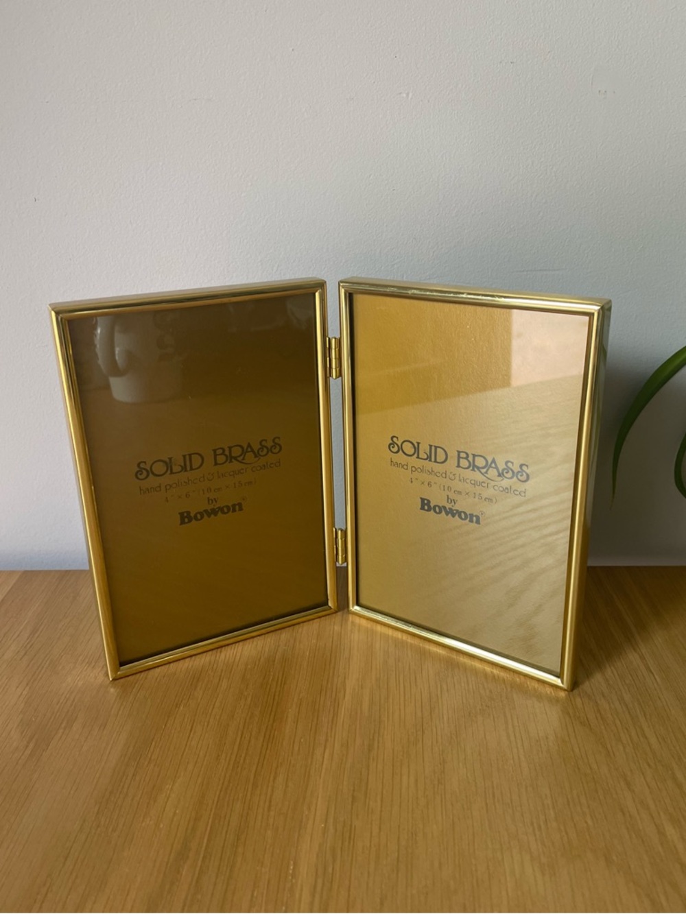 Vintage Solid Brass Double Hinged Picture Frame